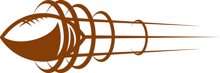 Flying rugby ball, american football symbol © Vector Tradition