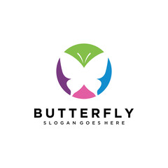 Rainbow Butterfly Logo Design
