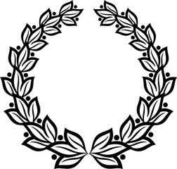 Victory symbol, isolated laurel wreath