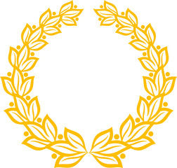 Fototapeta na wymiar Golden laurel wreath heraldic emblem