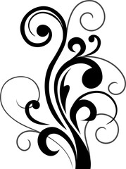 Flourish embellishment vector floral element