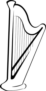 recommend clip art: Concert harp isolated outline icon