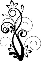 Flourish embellishment vector floral element