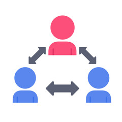 People icon. Social spacing with covid-19 patients to prevent the spread of pathogens.