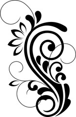 Flourish embellishment vector floral element