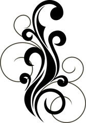 Flourish embellishment vector floral element