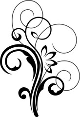 Flourish embellishment vector floral element