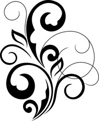 Flourish embellishment vector floral element