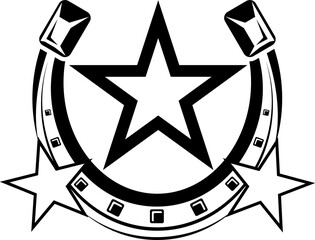 Good luck symbol isolated horseshoe icon