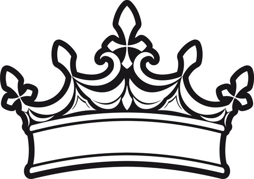 King Crown Clip Art Outline