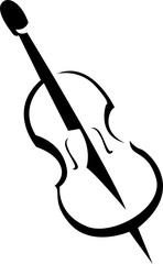 Violoncello isolated monochrome icon, cello © Vector Tradition