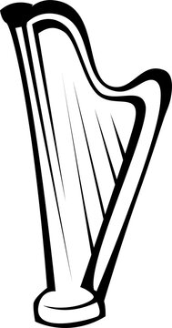 Concert harp isolated outline icon