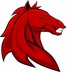 Angry red horse cartoon color vector illustration © Vector Tradition