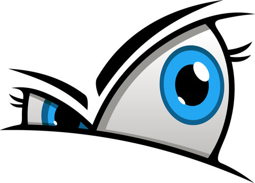 Prying Eyes Expression Vector Illustration