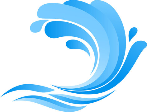 Navy blue ocean wave vector illustration