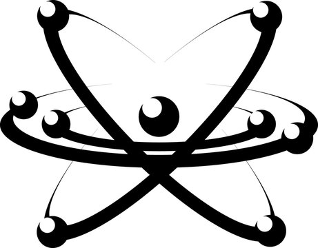 recommend clip art: Atomic energy symbol black vector icon