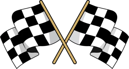 Foto op Canvas Checkered race flag flat vector illustration © Vector Tradition