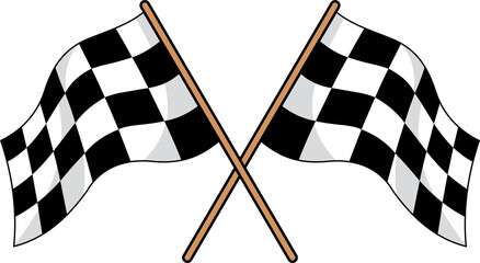 Checkered race flag flat vector illustration