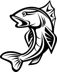 Naklejka premium Salmon fish hand drawn vector illustration