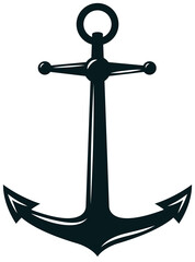 Marine, anchor silhouette vector illustration © Vector Tradition