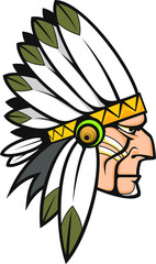 Indian tribe leader hand drawn vector illustration