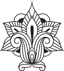 Fantasy flower vector coloring book illustration