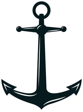 recommend clip art: Marine, anchor silhouette vector illustration