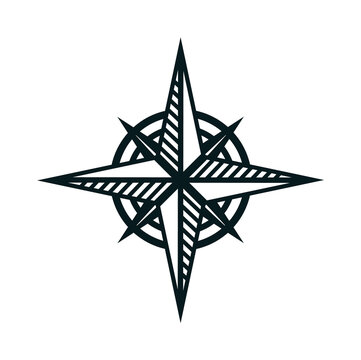 recommend clip art: Navigation compass silhouette vector illustration