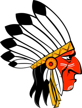 Indian chief hand drawn vector illustration