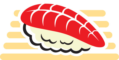 Salmon nigiri sushi on board isolated