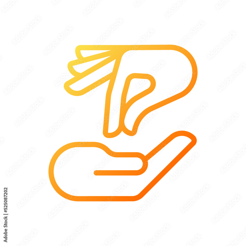 Aufkleber giving and taking hands pixel perfect gradient linear vector icon. interaction process. charity and 