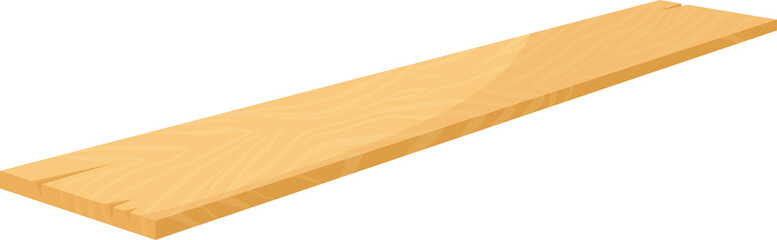 Rasped plane timber plank isolated cartoon icon