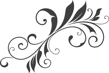 Branch with leaves isolated floral ornament