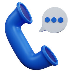 3d rendering phone call with chat icon isolated
