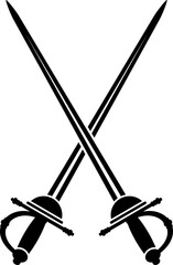Measured swords, crossed knights weapon