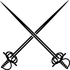 Measured swords, crossed knights weapon