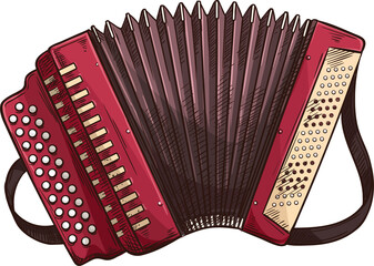 Retro musical instrument button accordion