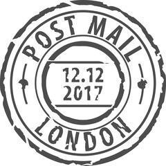 Post mail London round stamp