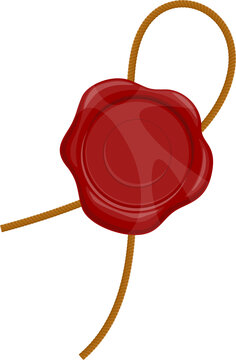Wax stamp, bank imprint, isolated icon