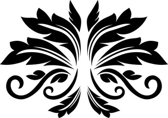Obraz premium Floral scroll vector silhouette illustration