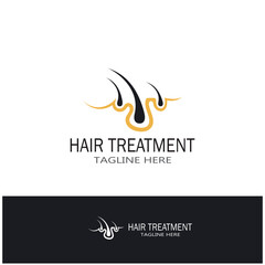 Hair treatment logo hair transplantation logo vector image design illustration