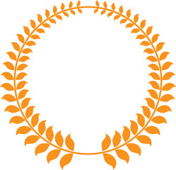 Golden laurel wreath heraldic emblem