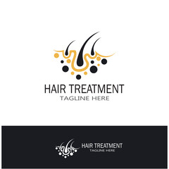 Hair treatment logo hair transplantation logo vector image design illustration