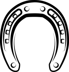 Vector icon of horseshoe - obrazy, fototapety, plakaty