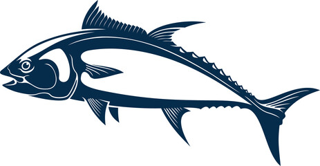 Bluefish mascot isolated mackerel tuna fish icon - obrazy, fototapety, plakaty
