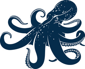 Marine animal isolated octopus eight-limb mollusk - obrazy, fototapety, plakaty