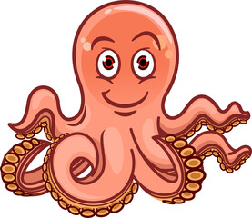 Pink jellyfish baby girl isolated cartoon animal