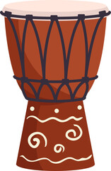 Obraz na płótnie Canvas Djembe African musical instrument isolated drum