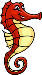 Marine seahorse isolated cartoon character. Vector © Vector Tradition