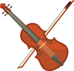 Fototapeta na wymiar Violin fiddle with bow isolated classical viola